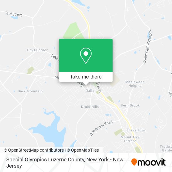 Special Olympics Luzerne County map