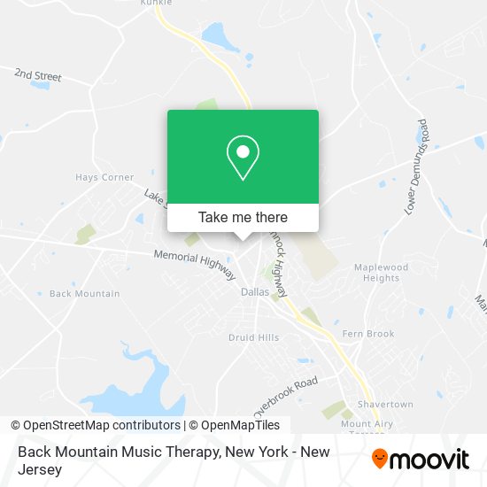 Mapa de Back Mountain Music Therapy