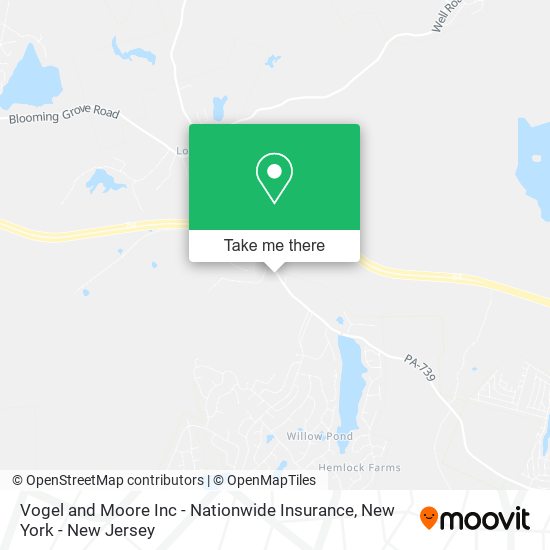 Mapa de Vogel and Moore Inc - Nationwide Insurance