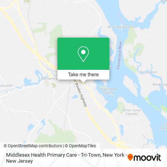 Middlesex Health Primary Care - Tri-Town map