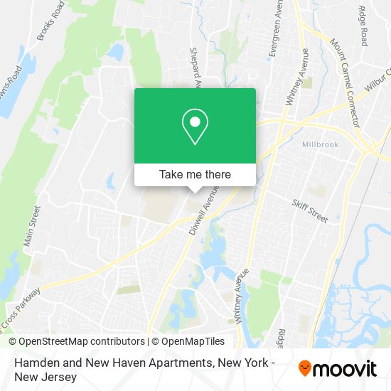 Mapa de Hamden and New Haven Apartments