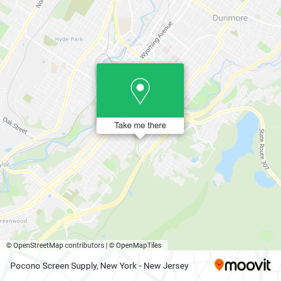 Mapa de Pocono Screen Supply