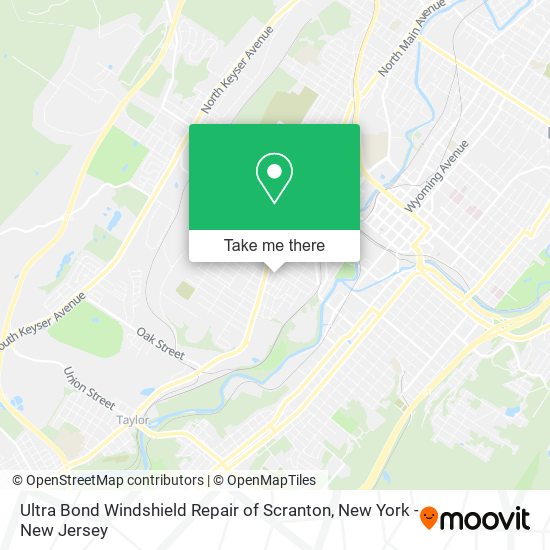 Ultra Bond Windshield Repair of Scranton map