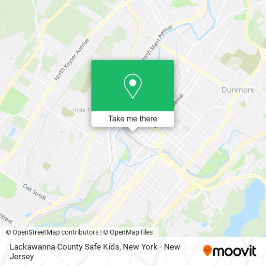 Mapa de Lackawanna County Safe Kids