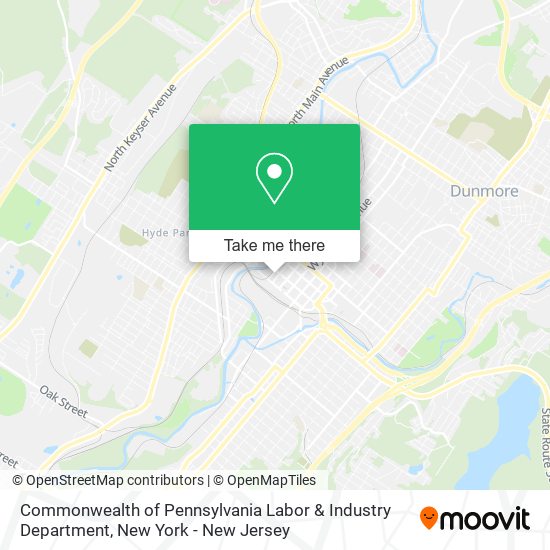 Commonwealth of Pennsylvania Labor & Industry Department map