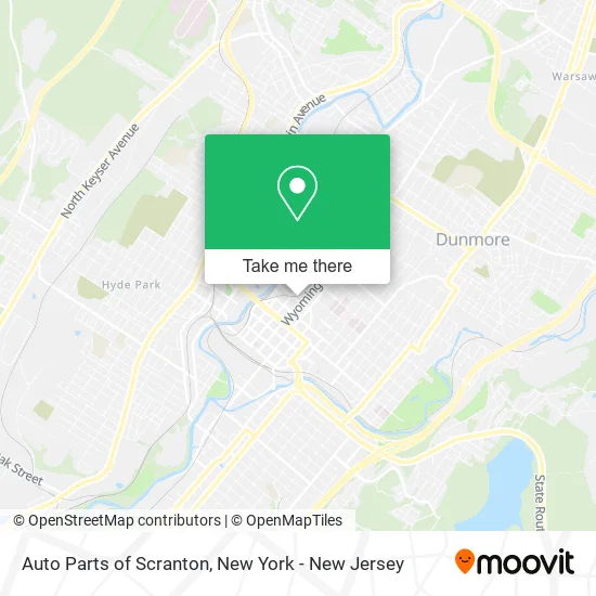 Auto Parts of Scranton map