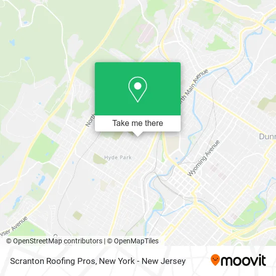 Scranton Roofing Pros map