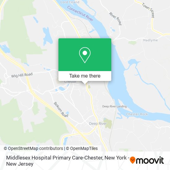 Middlesex Hospital Primary Care-Chester map