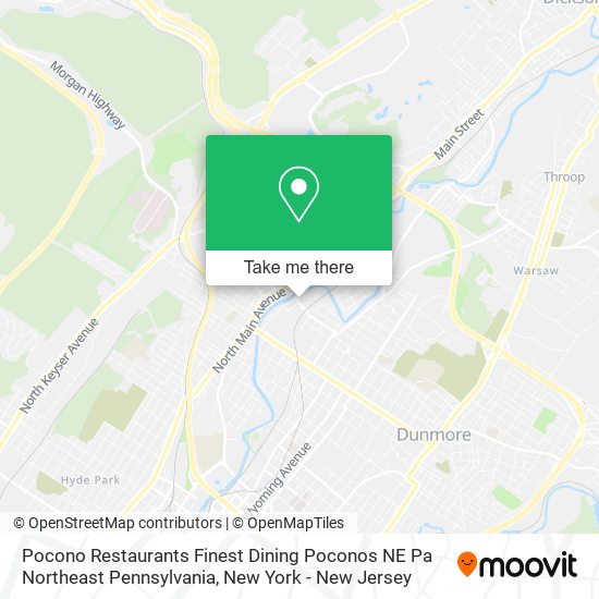 Pocono Restaurants Finest Dining Poconos NE Pa Northeast Pennsylvania map