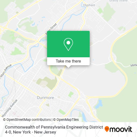 Mapa de Commonwealth of Pennsylvania Engineering District 4-0