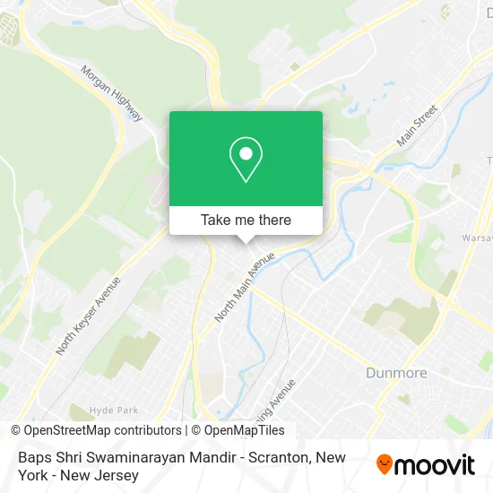 Baps Shri Swaminarayan Mandir - Scranton map