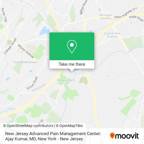 Mapa de New Jersey Advanced Pain Management Center: Ajay Kumar, MD