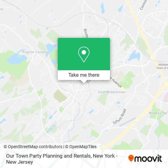 Our Town Party Planning and Rentals map