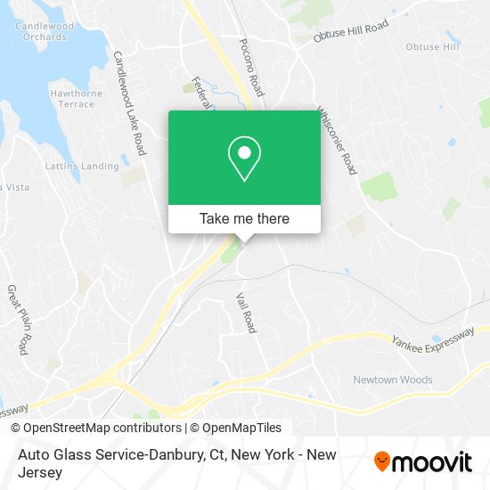 Mapa de Auto Glass Service-Danbury, Ct