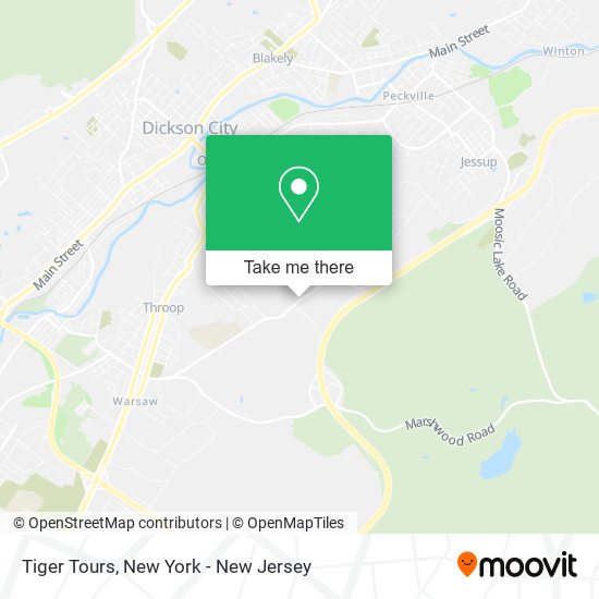 Tiger Tours map