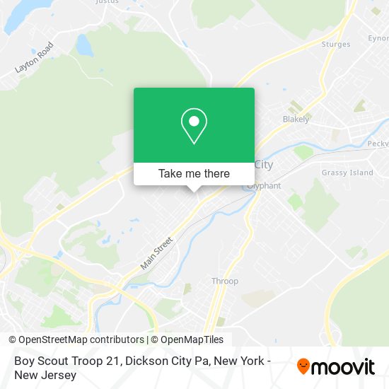 Boy Scout Troop 21, Dickson City Pa map