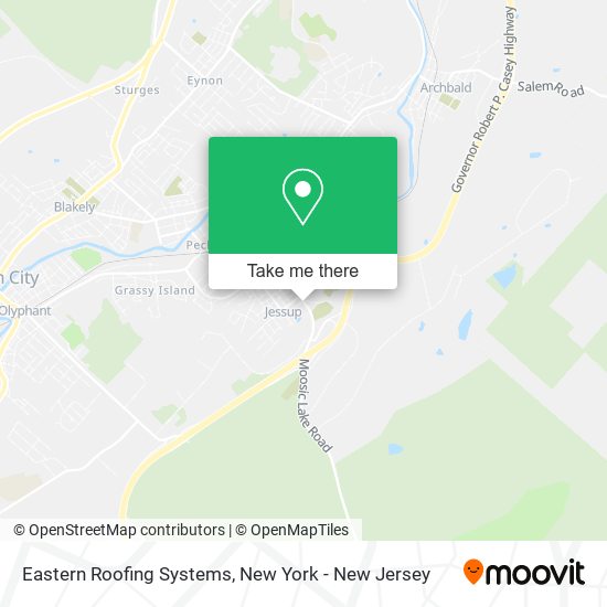 Eastern Roofing Systems map