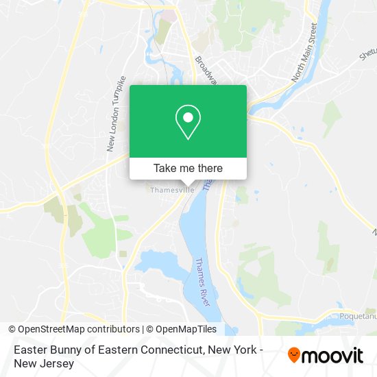 Easter Bunny of Eastern Connecticut map