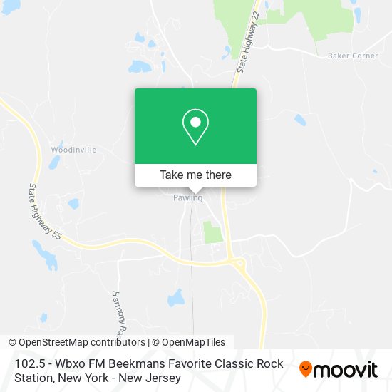 102.5 - Wbxo FM Beekmans Favorite Classic Rock Station map