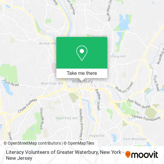Literacy Volunteers of Greater Waterbury map