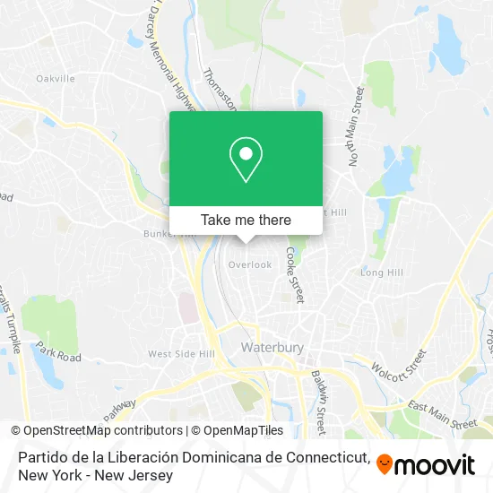 Partido de la Liberación Dominicana de Connecticut map