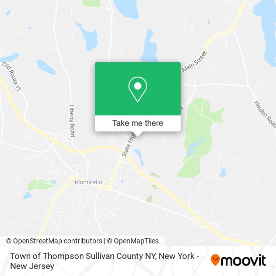 Town of Thompson Sullivan County NY map