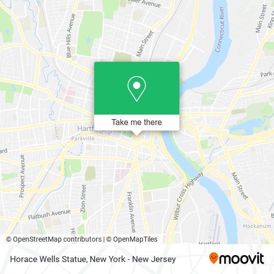 Horace Wells Statue map