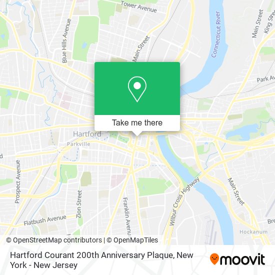 Mapa de Hartford Courant 200th Anniversary Plaque