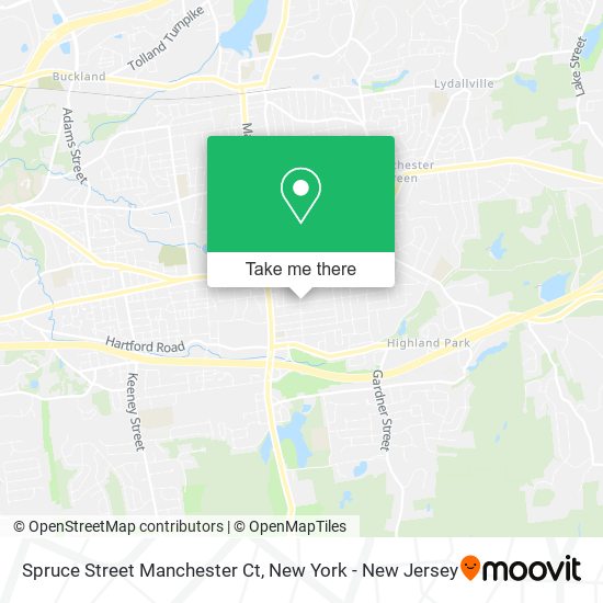 Mapa de Spruce Street Manchester Ct
