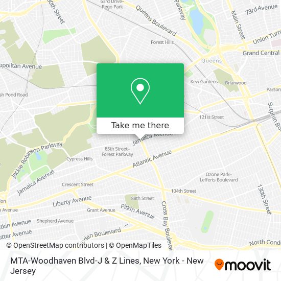 MTA-Woodhaven Blvd-J & Z Lines map