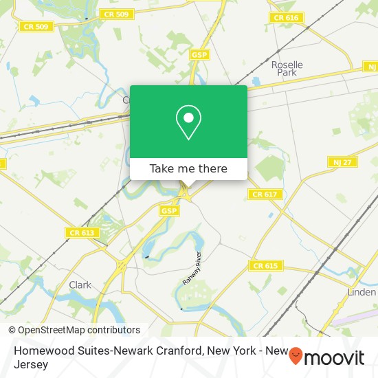 Mapa de Homewood Suites-Newark Cranford