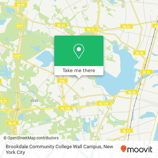 Brookdale Community College Wall Campus map