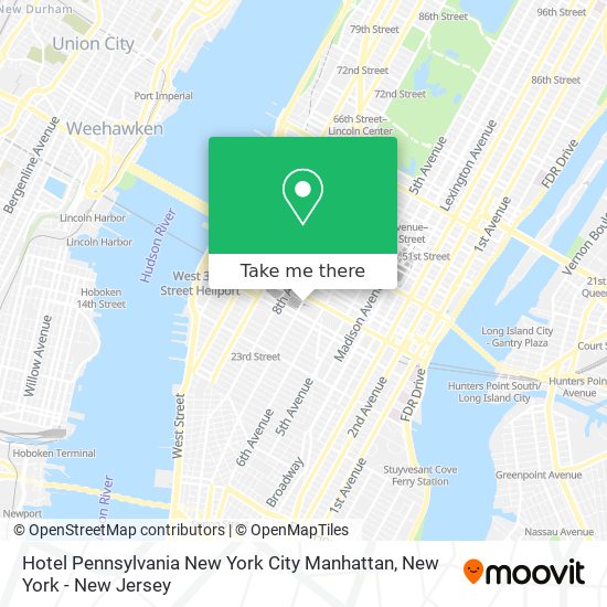 Mapa de Hotel Pennsylvania New York City Manhattan