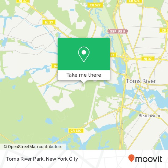 Toms River Park map