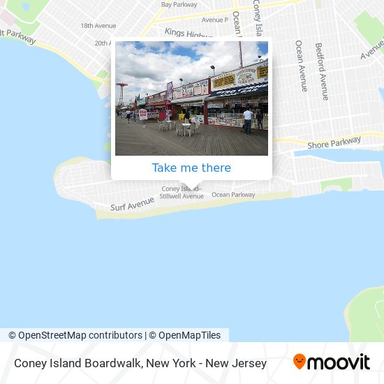 Mapa de Coney Island Boardwalk