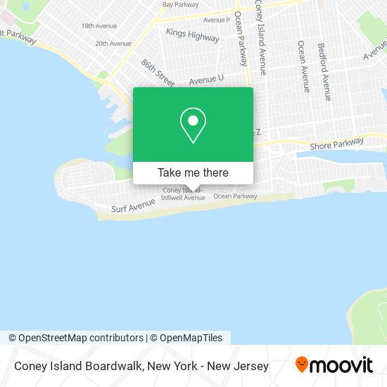 Mapa de Coney Island Boardwalk