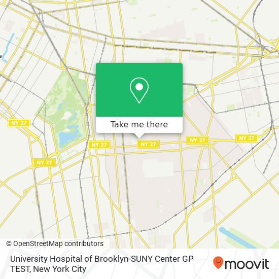 Mapa de University Hospital of Brooklyn-SUNY Center GP TEST