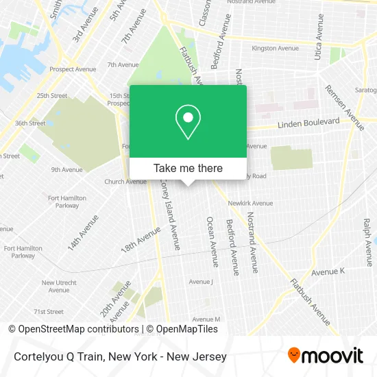Cortelyou Q Train map