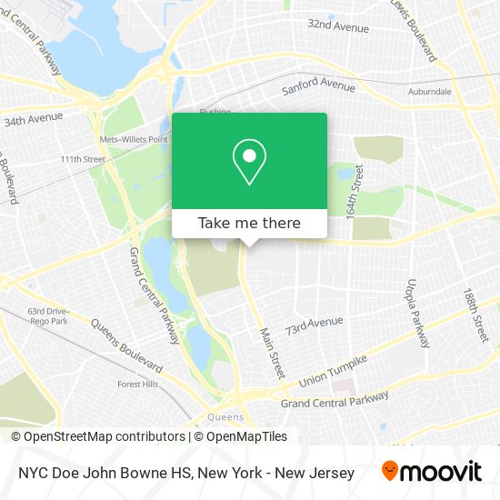 NYC Doe John Bowne HS map