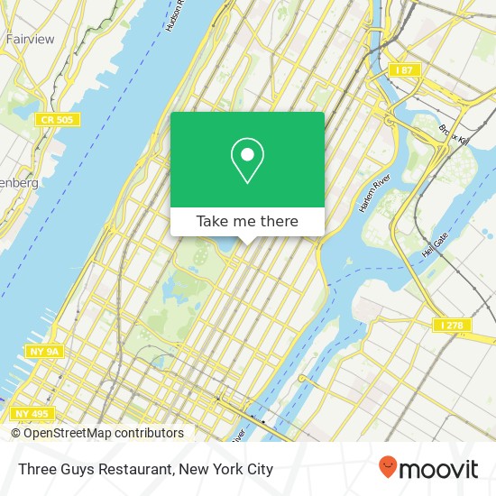 Mapa de Three Guys Restaurant