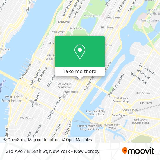 3rd Ave / E 58th St map