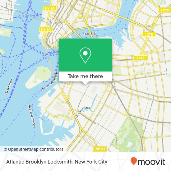 Mapa de Atlantic Brooklyn Locksmith