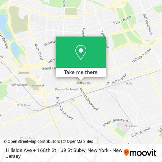 Hillside Ave + 168th St 169 St Subw map