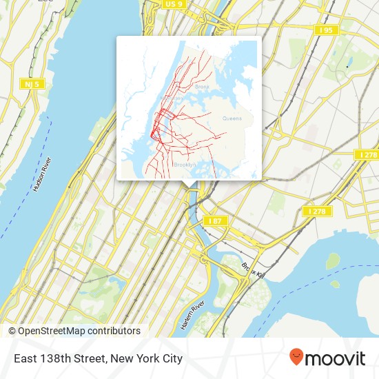 East 138th Street map