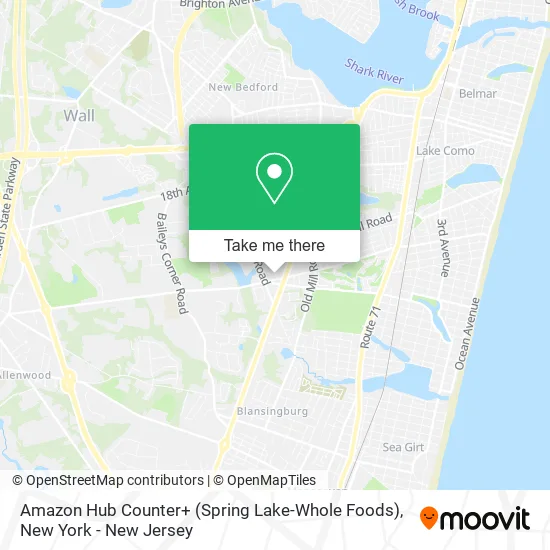 Amazon Hub Counter+ (Spring Lake-Whole Foods) map