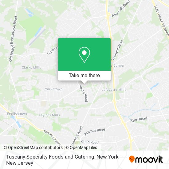 Mapa de Tuscany Specialty Foods and Catering