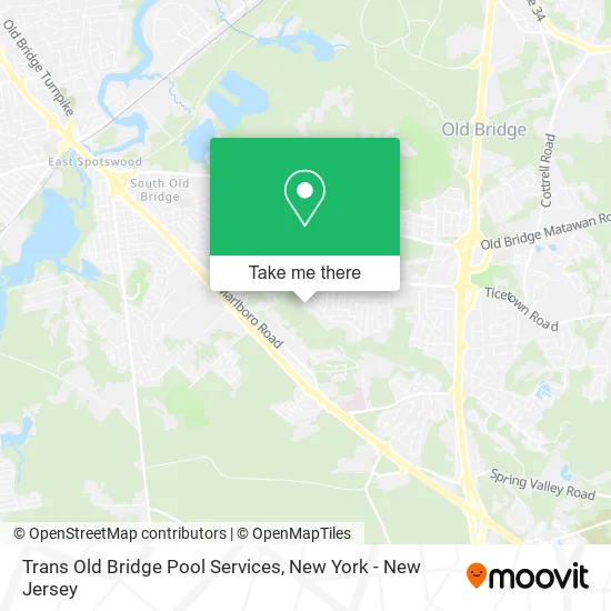 Trans Old Bridge Pool Services map