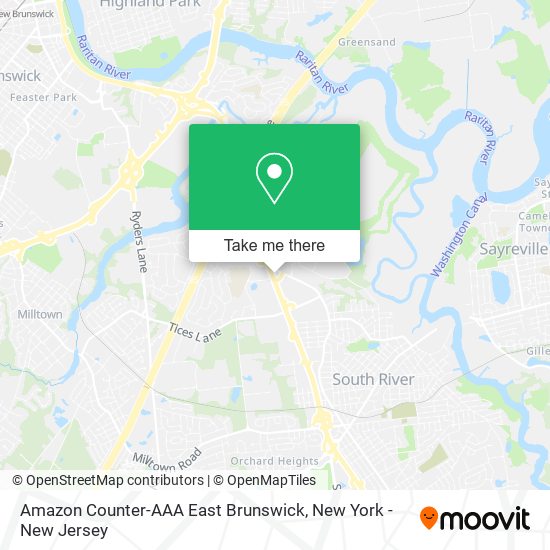 Mapa de Amazon Counter-AAA East Brunswick