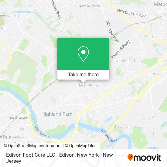 Edison Foot Care LLC - Edison map