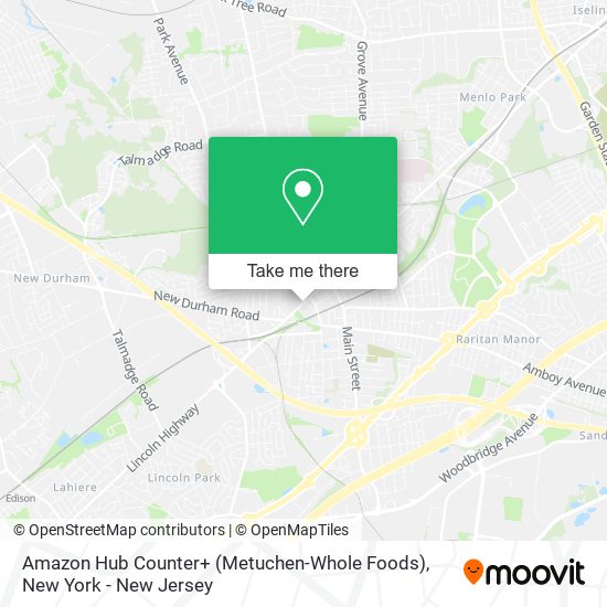 Mapa de Amazon Hub Counter+ (Metuchen-Whole Foods)